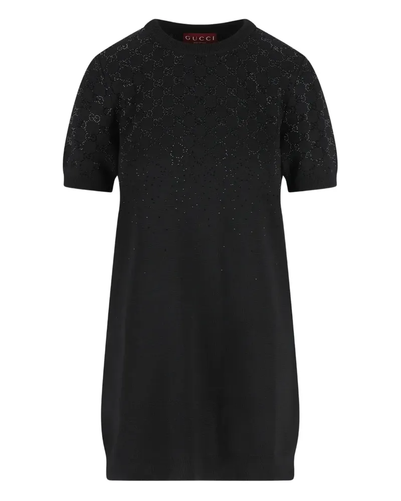 Gucci logo-pattern mini dress - Schwarz Schwarz