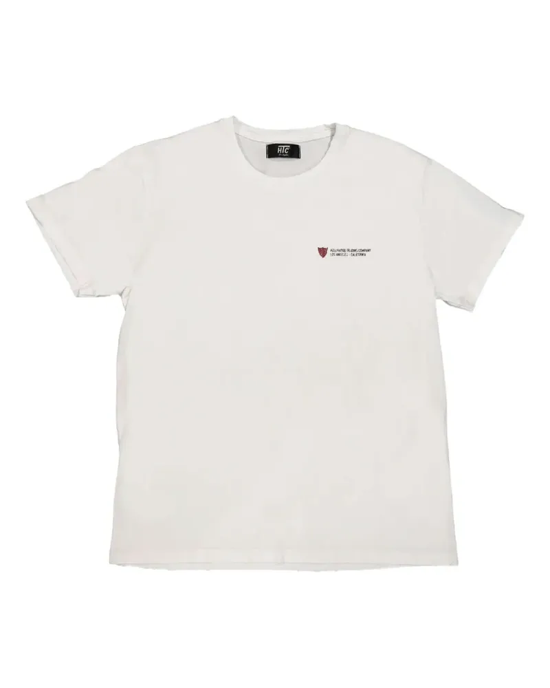 HTC Hollywood Trading Company T-Shirt im Distressed-Look - Weiß Weiß