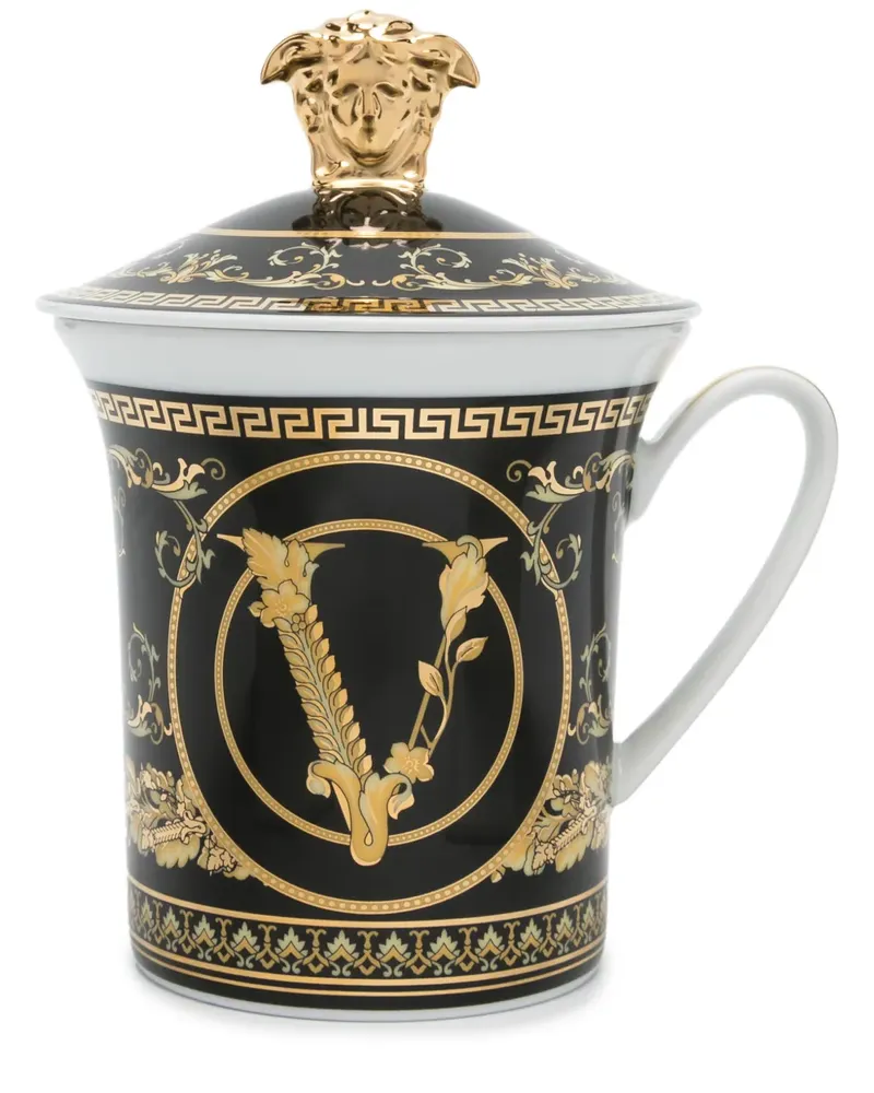 Versace Virtus Gala Tasse aus Porzellan - Schwarz Schwarz