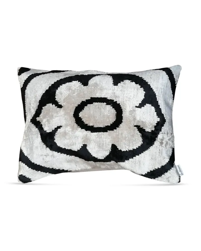 Les-Ottomans Kissen mit Blumenmuster - Grau Grau