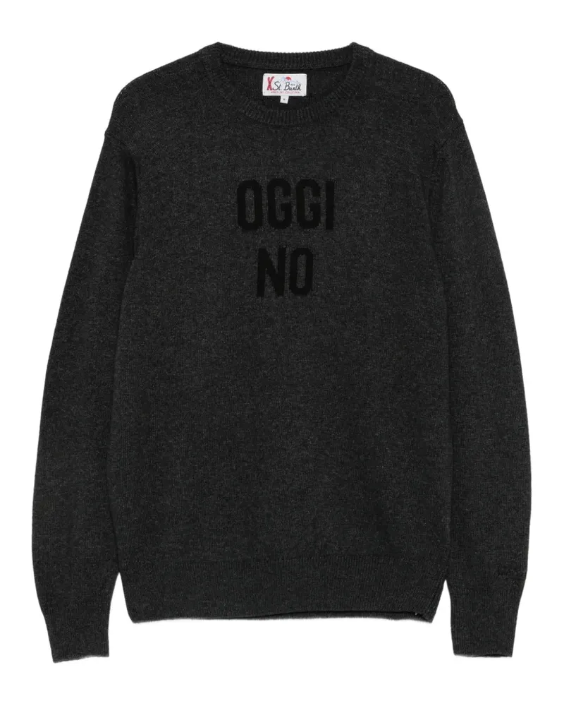 MC2 Saint Barth Pullover aus Wolle mit Slogan-Print - Grau Grau