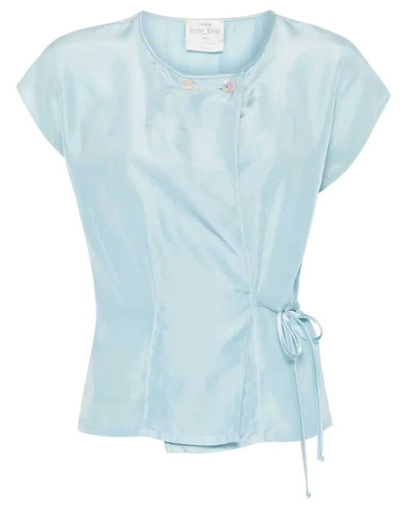 forte_forte Gewickelte Bluse - Blau Blau