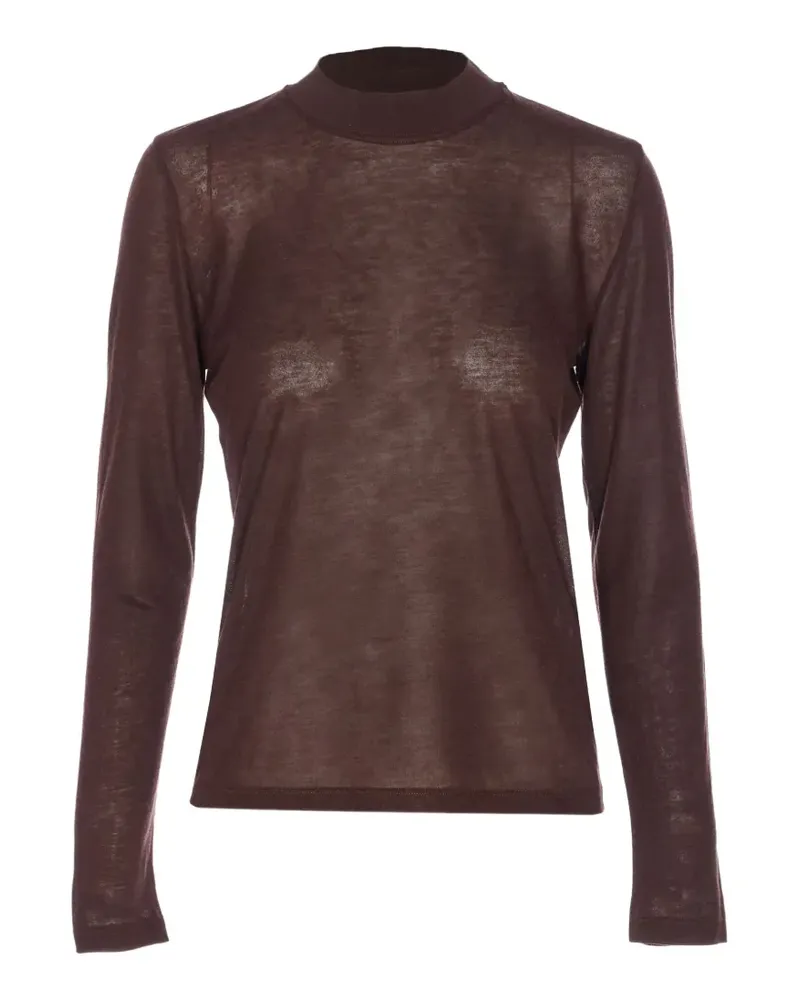 Filippa K Langarmshirt mit Stehkragen - Rot Rot