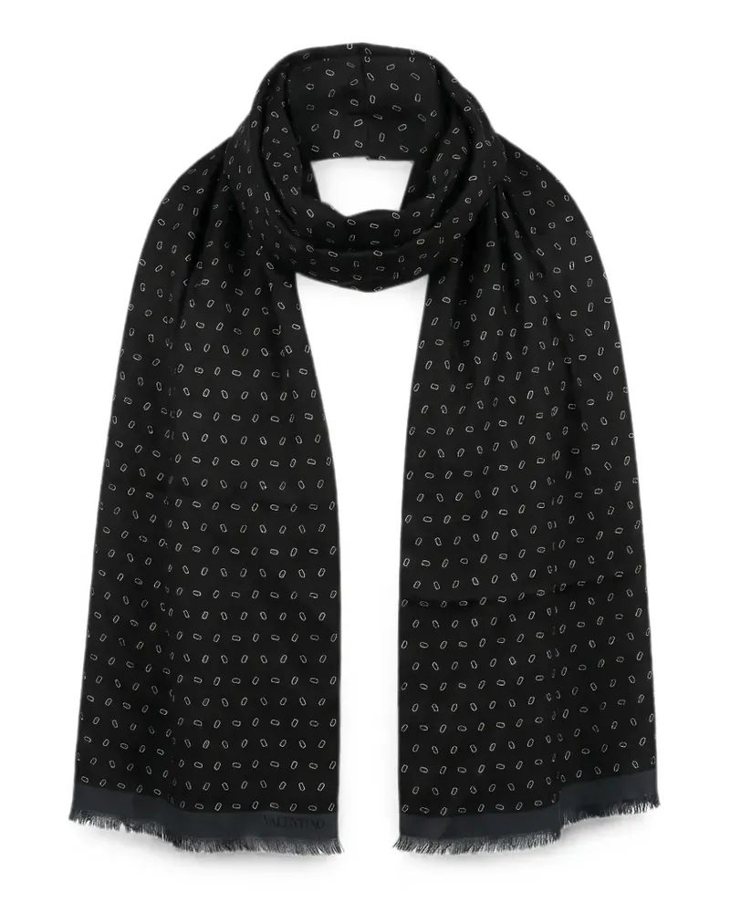 Valentino Garavani Schal mit Monogramm-Print - Schwarz Schwarz
