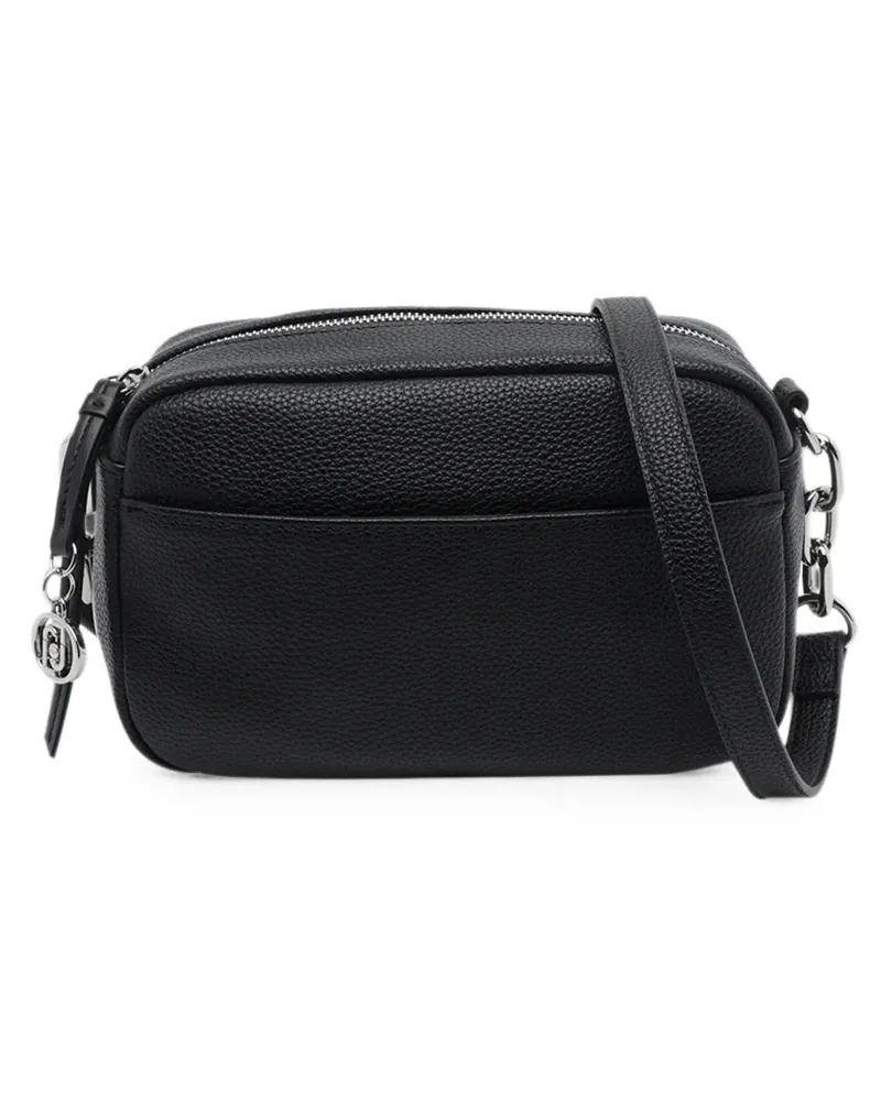 Liu Jo Strukturierte Schultertasche mit Logo-Anhänger - Schwarz Schwarz