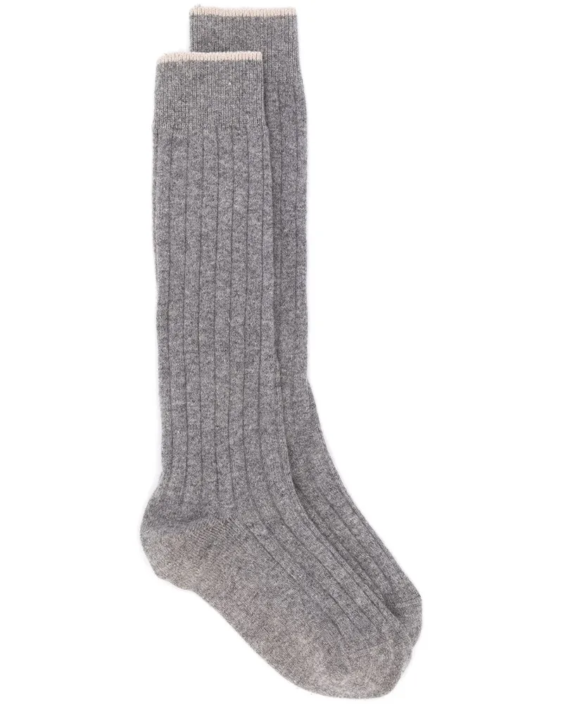 Brunello Cucinelli Gerippte Socken - Grau Grau