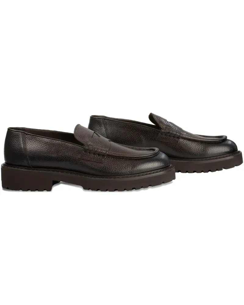 Doucal´s Penny-Loafer mit gekörnter Struktur - Braun Braun
