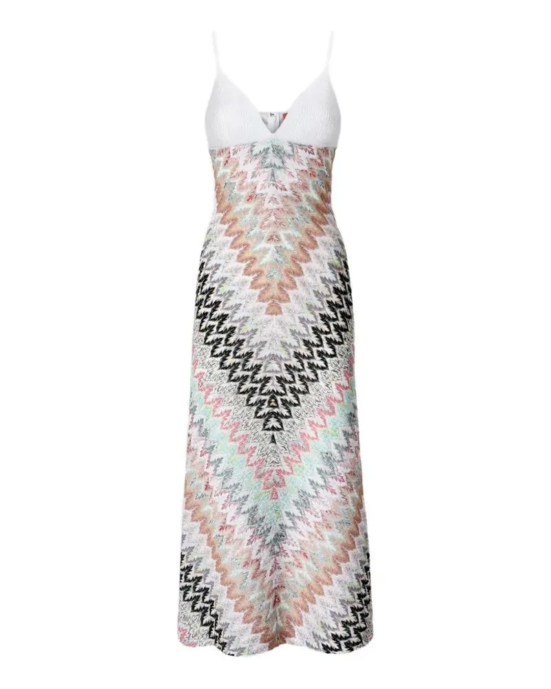 Missoni Gemustertes Midikleid - Weiß Weiß