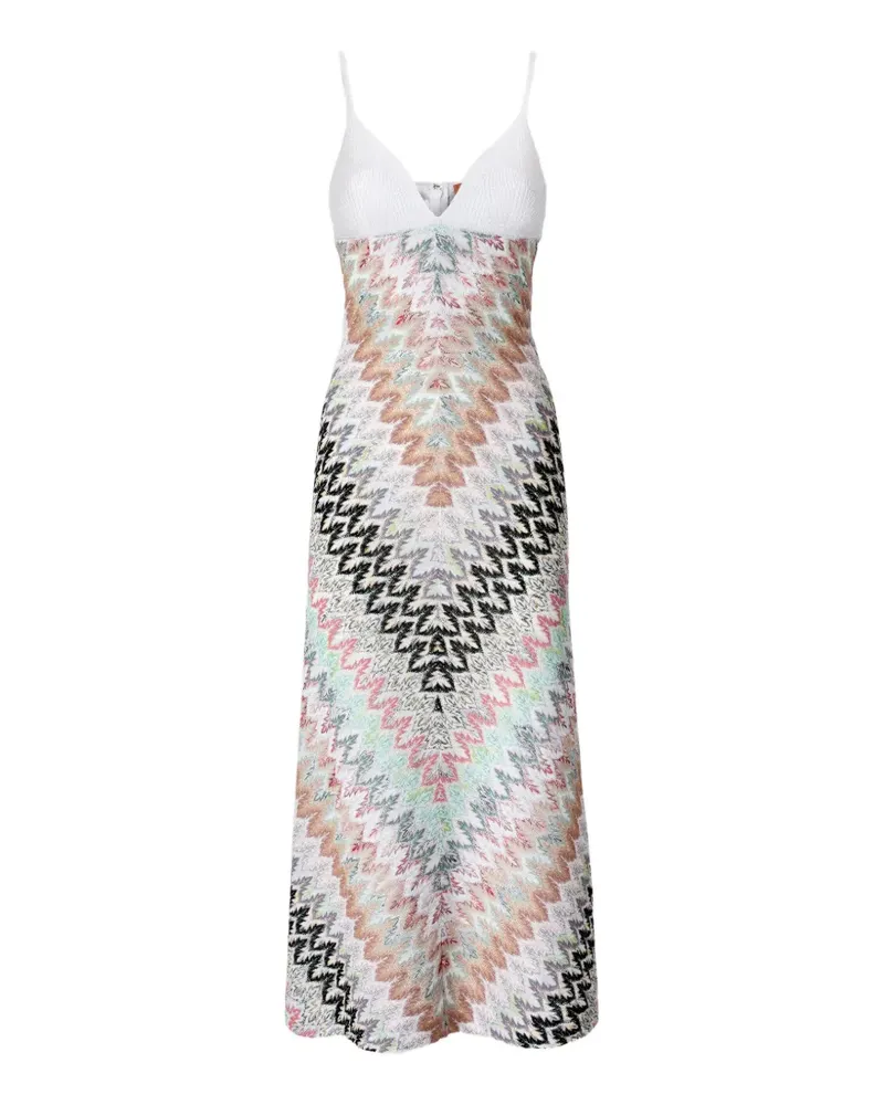 Missoni sleeveless patterned midi dress - Weiß Weiß