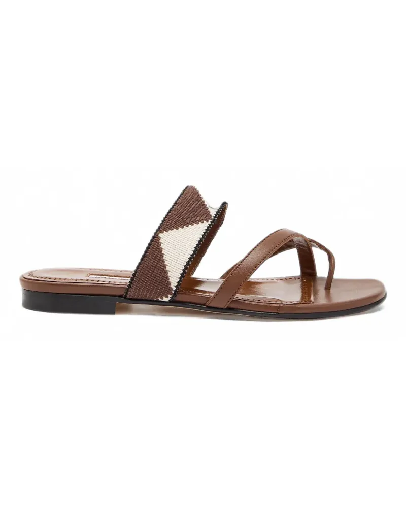 Manolo Blahnik Flache Susastra Sandalen - Braun Braun