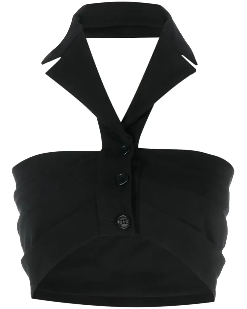 Philosophy Di Lorenzo Serafini Cropped-Top mit Knöpfen - Schwarz Schwarz