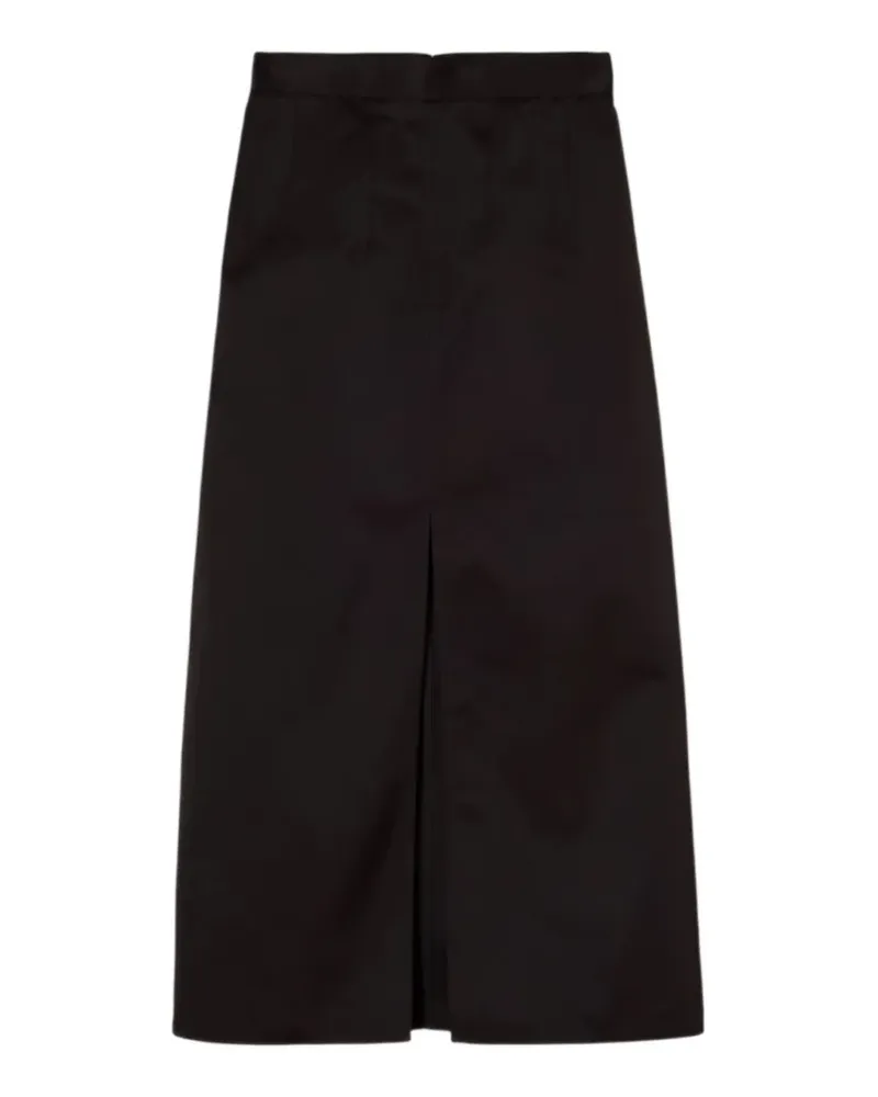 PLAN C front-slit satin-finish maxi skirt - Schwarz Schwarz