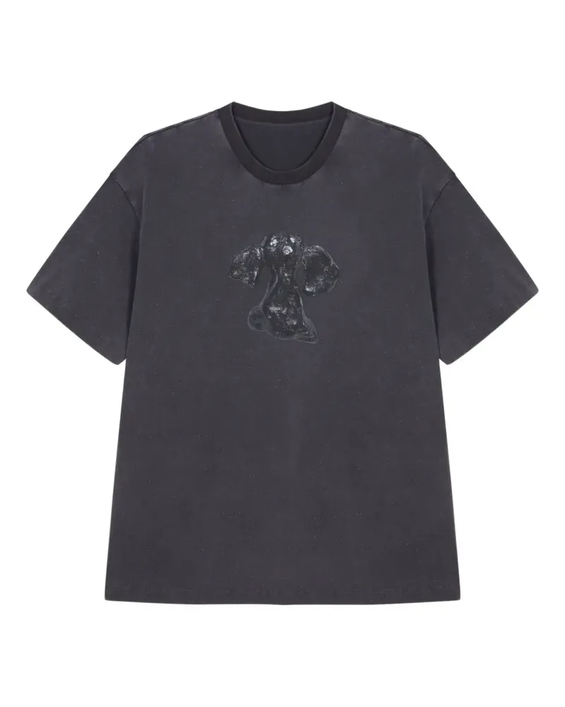 JNBY Ausgeblichenes T-Shirt mit Hunde-Print - Schwarz Schwarz