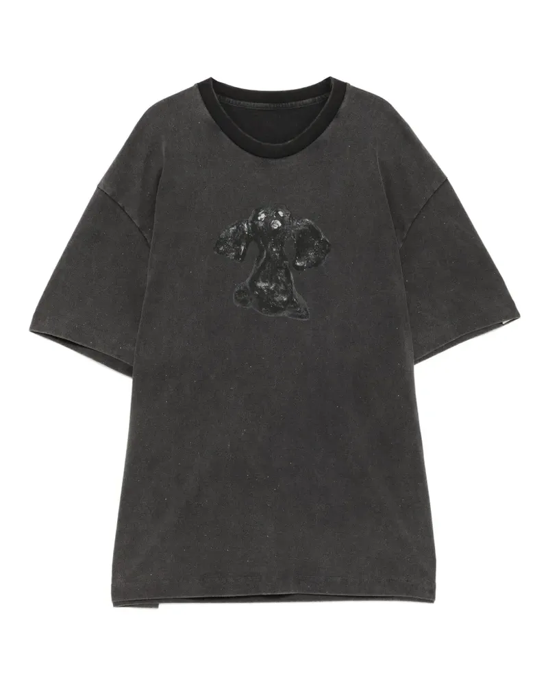 JNBY Ausgeblichenes T-Shirt mit Hunde-Print - Schwarz Schwarz
