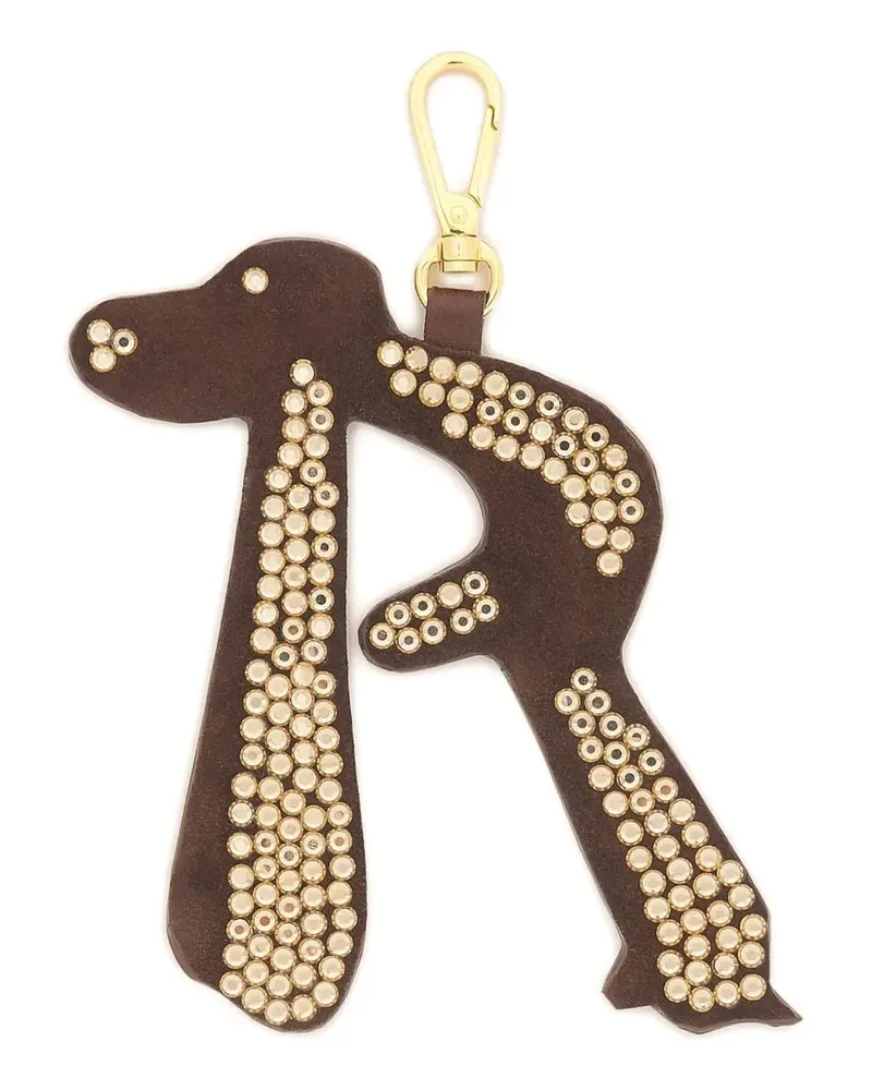 Marni rhinestone-embellishment charm keyring - Braun Braun