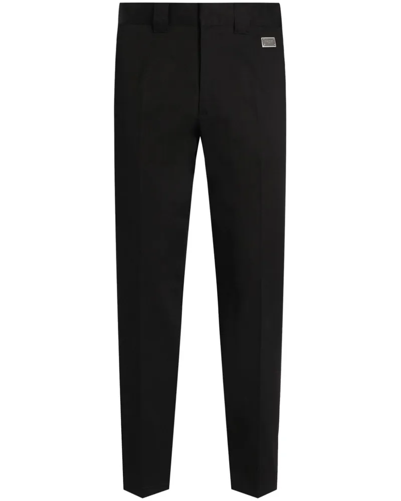 Dolce & Gabbana Hose mit Logo-Schild - Schwarz Schwarz