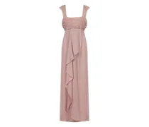Besticktes Kleid mit Rüschen - Rosa