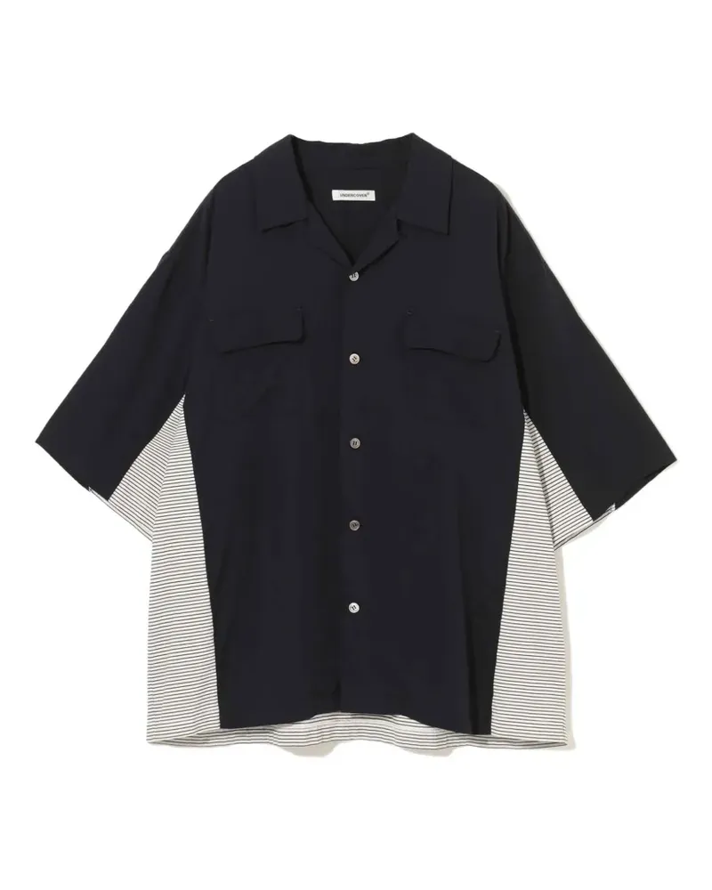 Undercover striped panelled shirt - Blau Blau