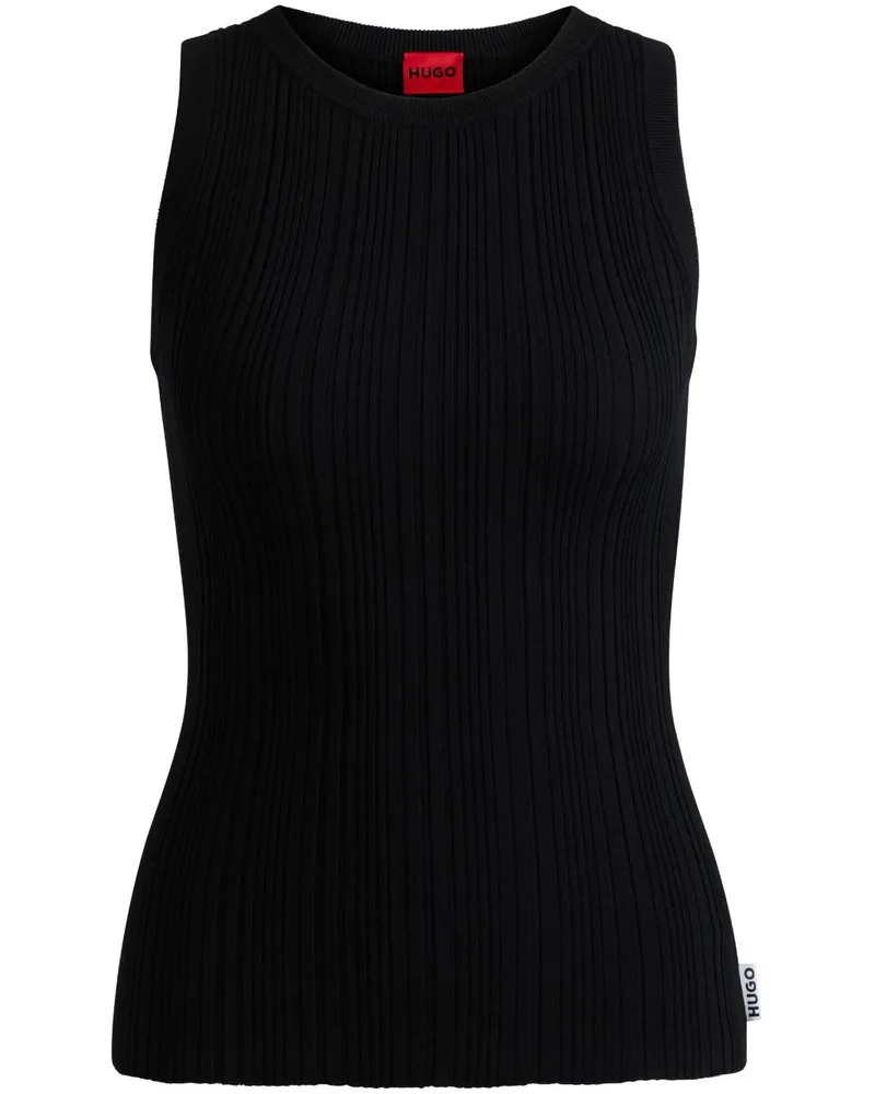 HUGO BOSS Geripptes Tanktop - 001 BLACK 001