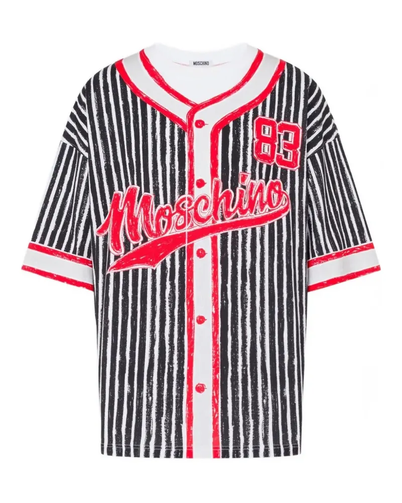 Moschino trompe-l'oeil baseball-print T-shirt - Schwarz Schwarz
