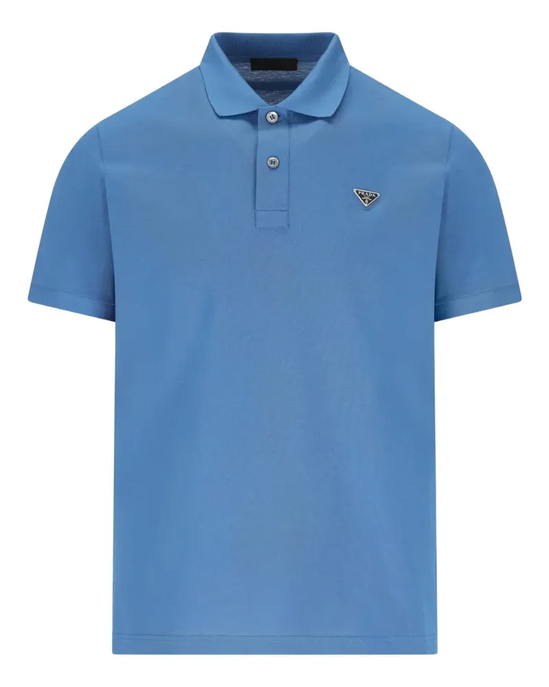 Prada triangle-logo polo shirt - Blau Blau