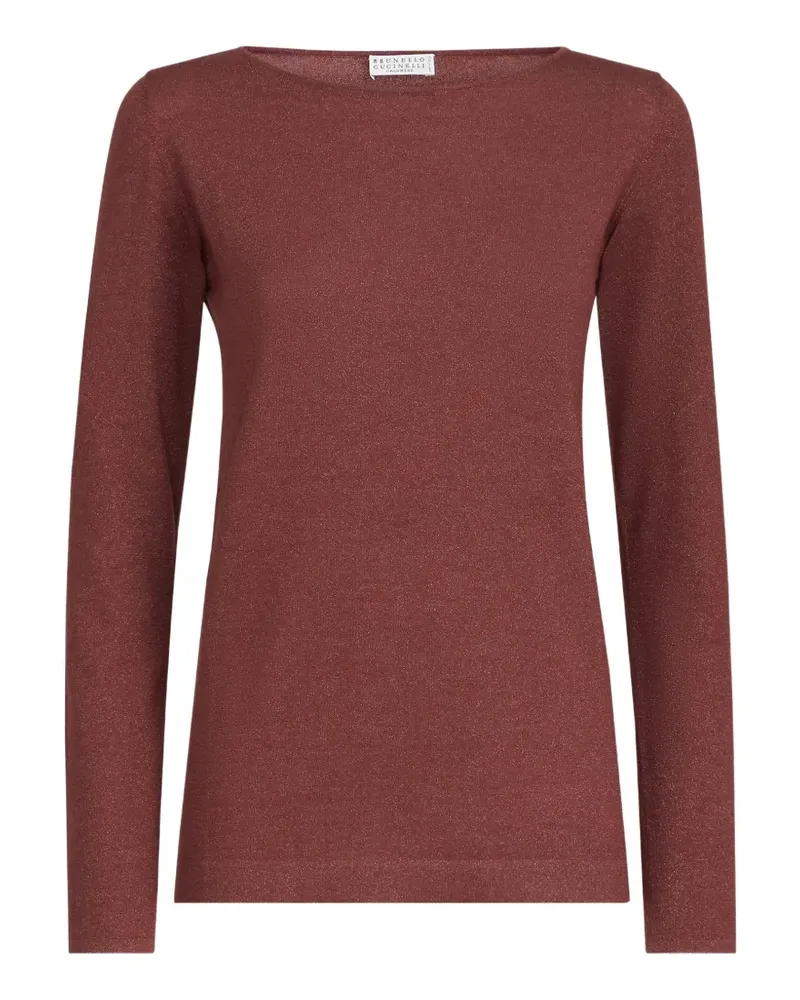 Brunello Cucinelli Leichter Pullover aus funkelndem Kaschmir und Seide - Rot Rot