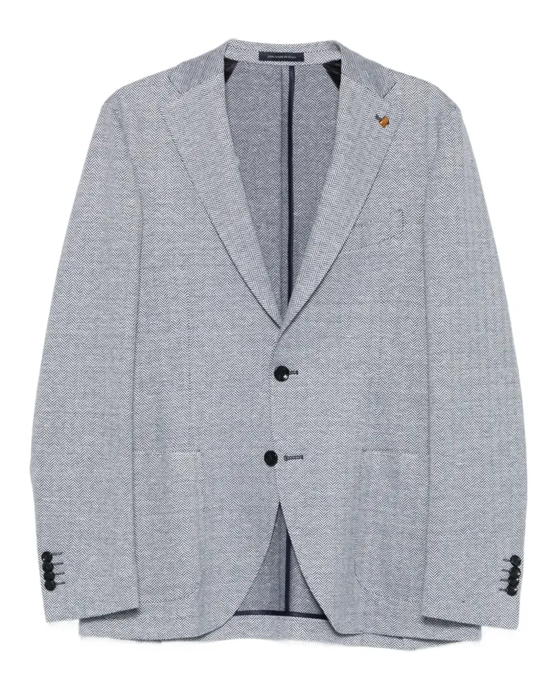 Sartoria Latorre Sakko mit Fischgrätenmuster - Blau Blau