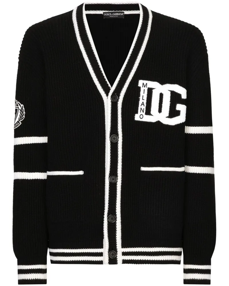 Dolce & Gabbana Gestrickter Intarsien-Cardigan - Schwarz Schwarz