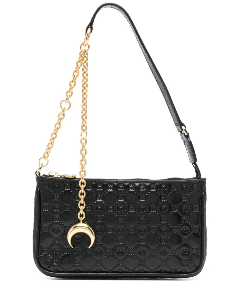 Marine Serre Schultertasche mit Monogramm-Prägung - Schwarz Schwarz