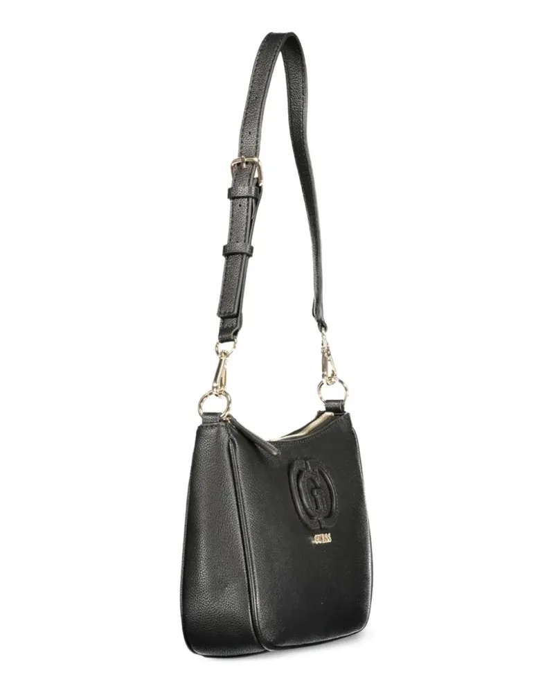 Guess Strukturierter Isola Tote Bag mit Logo-Schild - Schwarz Schwarz
