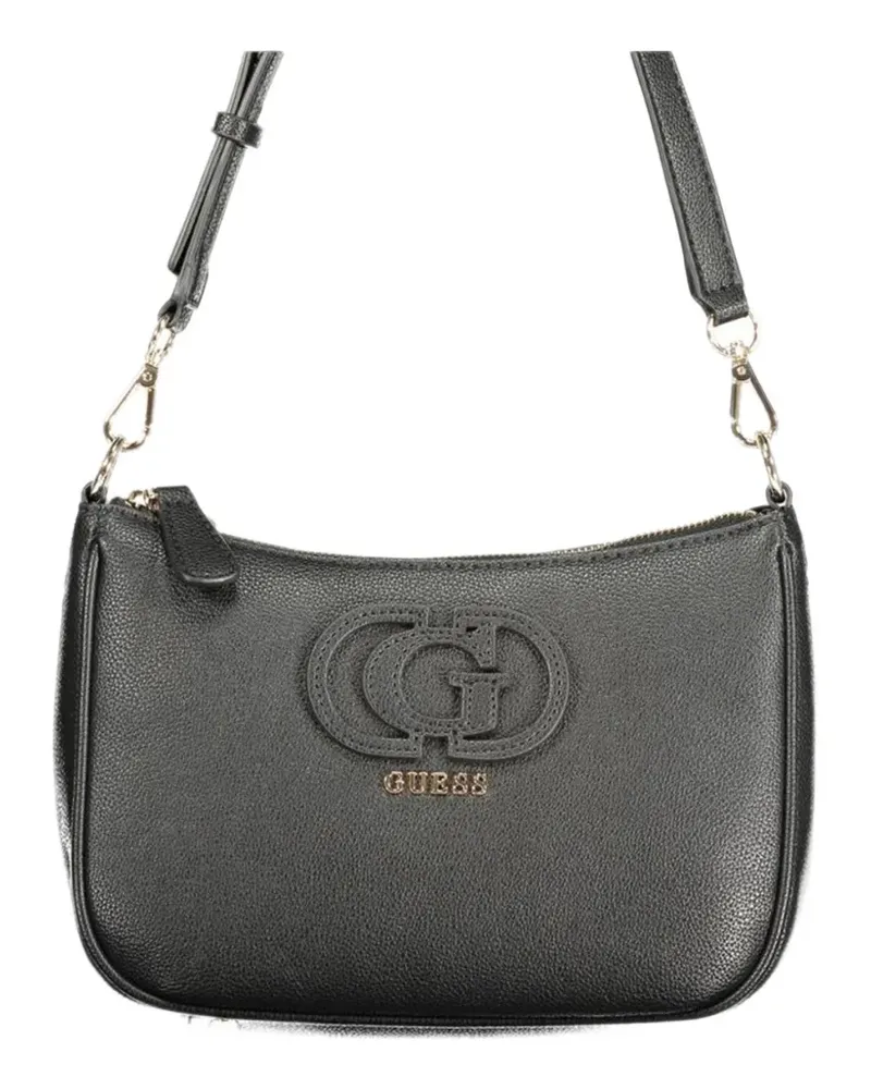 Guess Isola logo-plaque pebbled-effect tote bag - Schwarz Schwarz