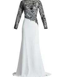 Tadashi Shoji Besticktes Wade Sea Abendkleid Weiß