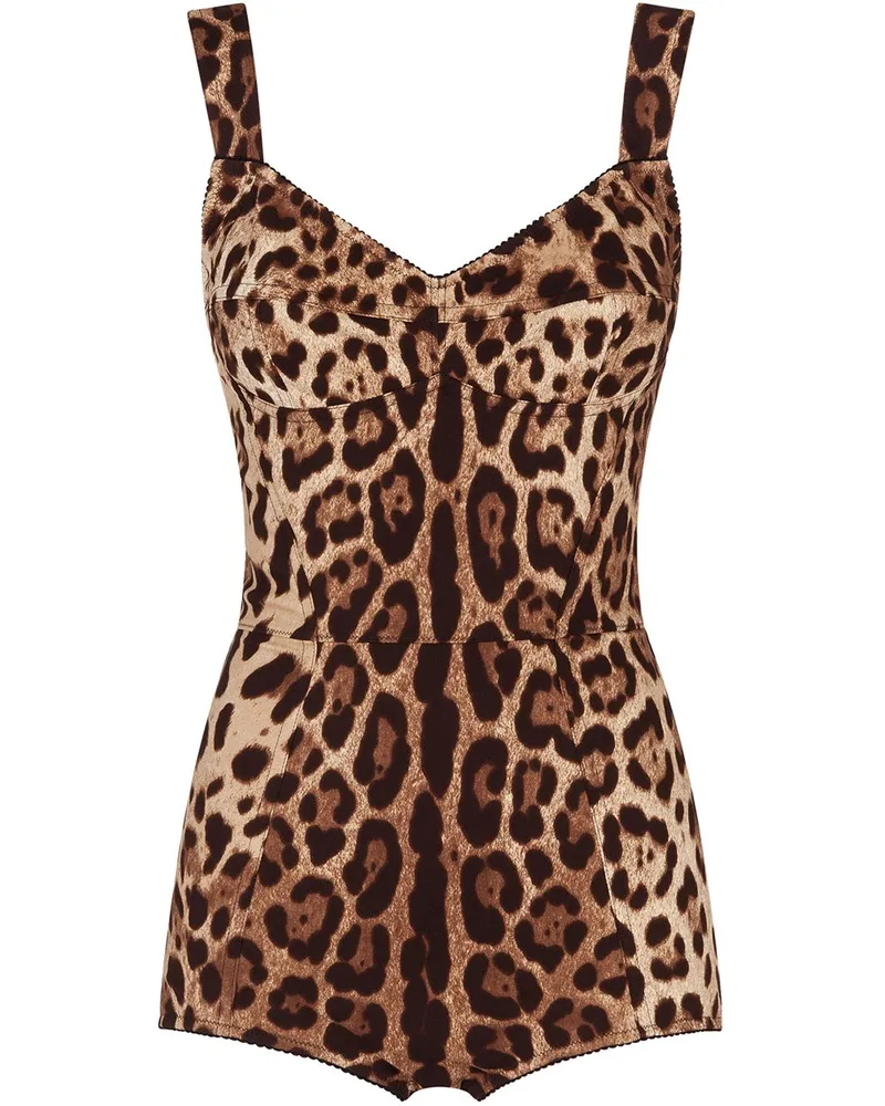 Dolce & Gabbana Body mit Leoparden-Print - Braun Braun