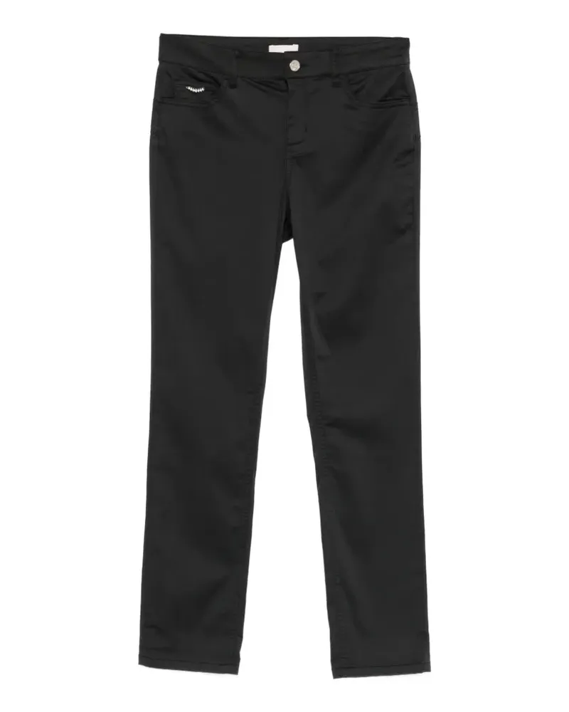 Liu Jo logo-patch slim-fit trousers - Schwarz Schwarz