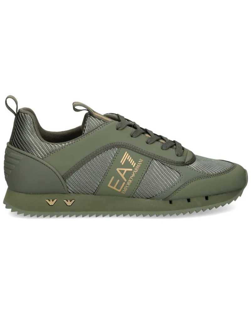 EA7 Sneakers mit Logo-Patch - Grün Grün