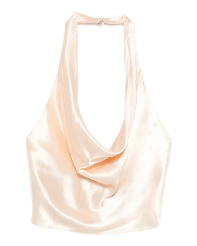 Patrizia Pepe halterneck satin top - Nude Nude