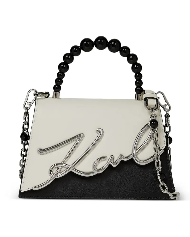 Karl Lagerfeld K/Signature pearl-embellished tote bag - Weiß Weiß