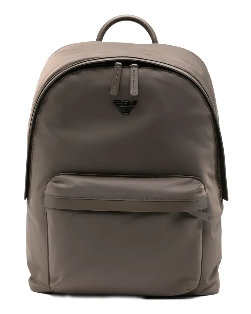 Emporio Armani Rucksack mit Logo-Schild - Braun Braun