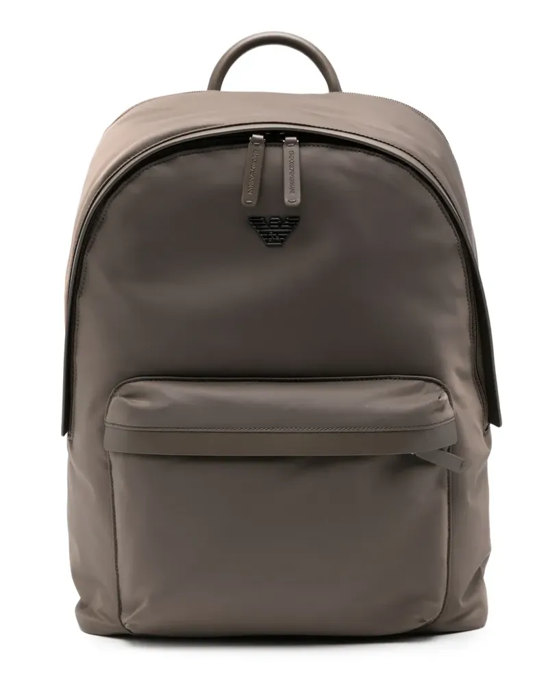 Emporio Armani Rucksack mit Logo-Schild - Braun Braun