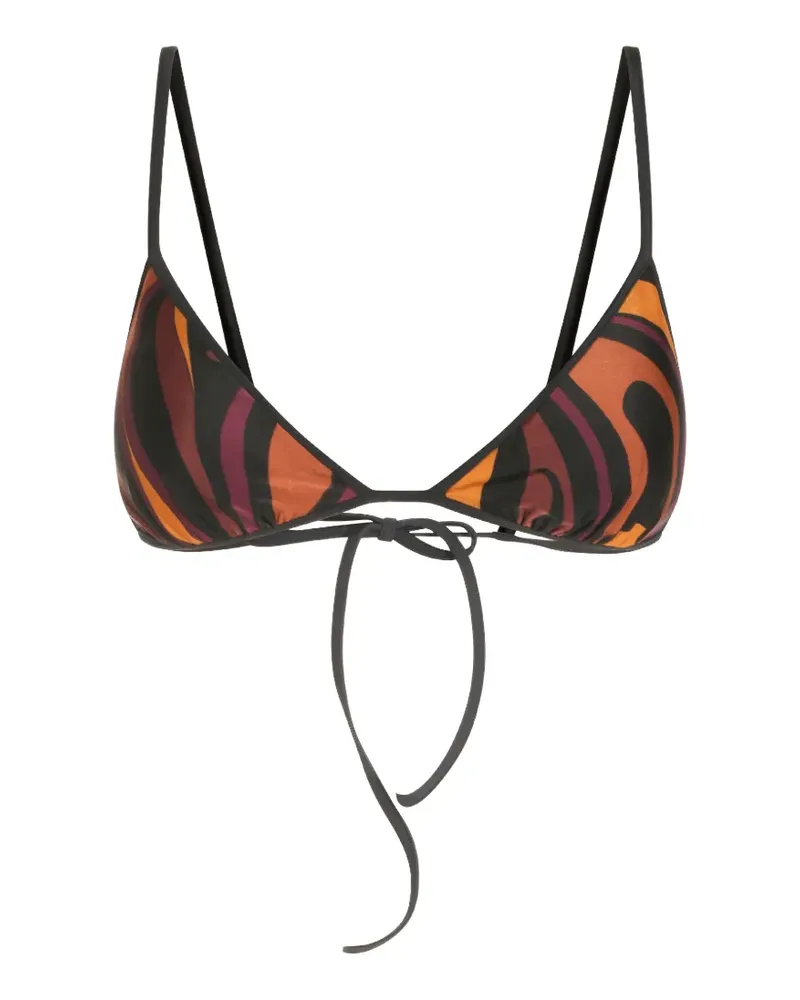 Emilio Pucci Bikinioberteil mit Marmo-Print - Schwarz Schwarz