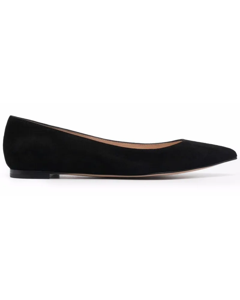 Gianvito Rossi Spitze Ballerinas aus Wildleder - Schwarz Schwarz