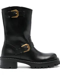 Versace Stiefel mit Schlangen-Effekt Schwarz