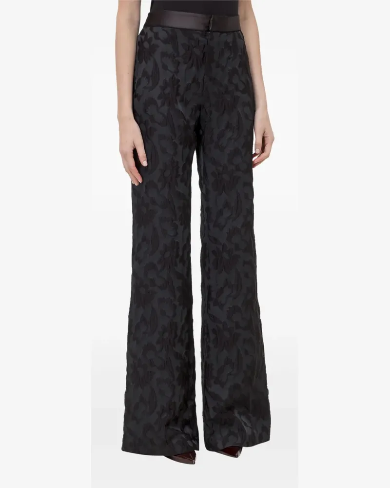 Alexis Ausgestellte Jacquard-Hose - Schwarz Schwarz