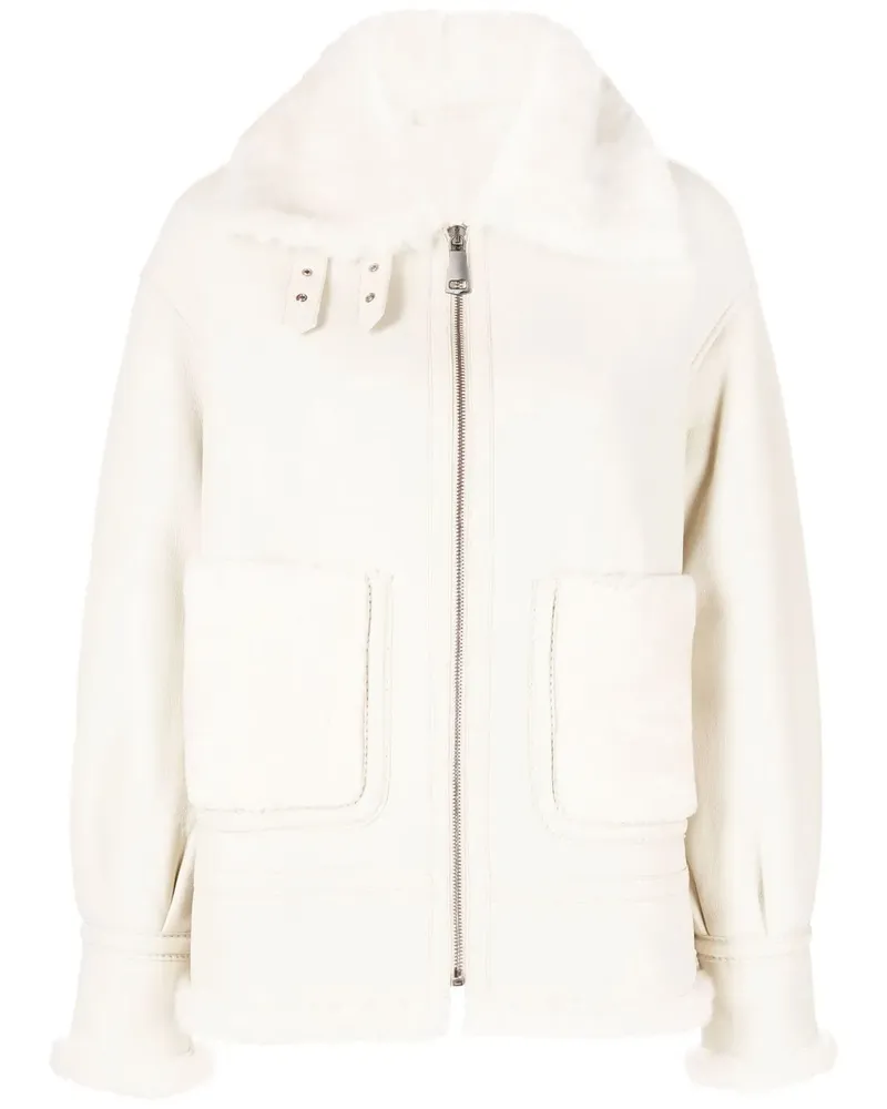 Liska Shearling-Jacke im Oversized-Look - Nude Nude