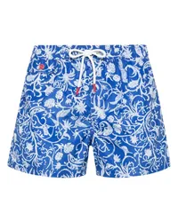 Kiton Badeshorts mit grafischem Print Blau