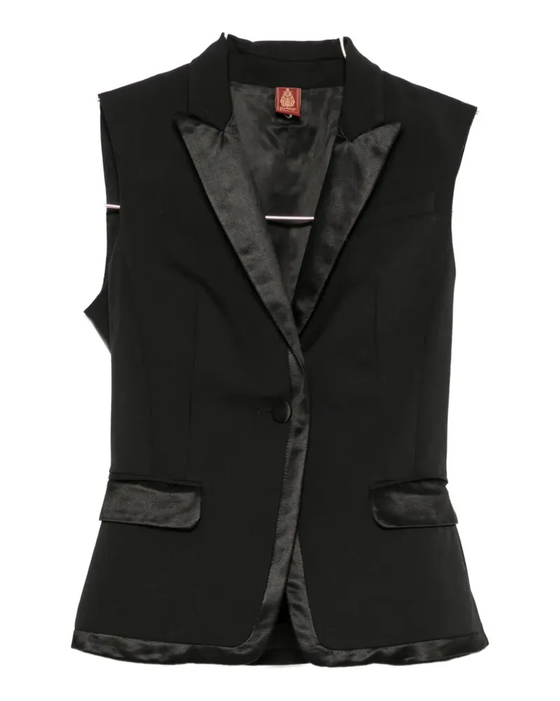 Dondup 2000s Weste mit Satinbesatz - Schwarz Schwarz