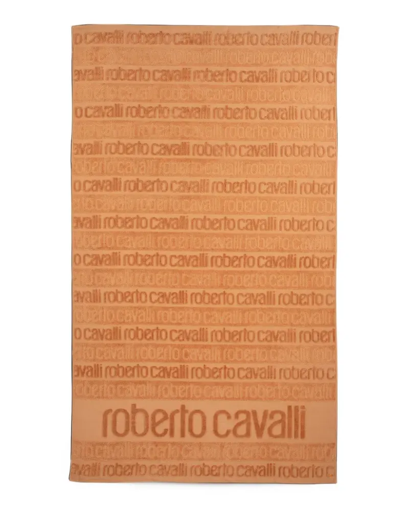 Roberto Cavalli Home Icon logo-jacquard bath towel - Orange Orange