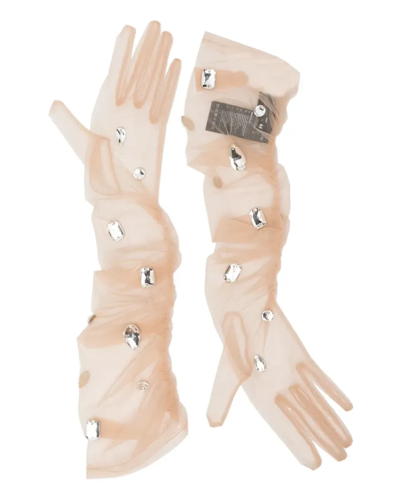 David Koma Handschuhe mit Kristallen - Nude Nude