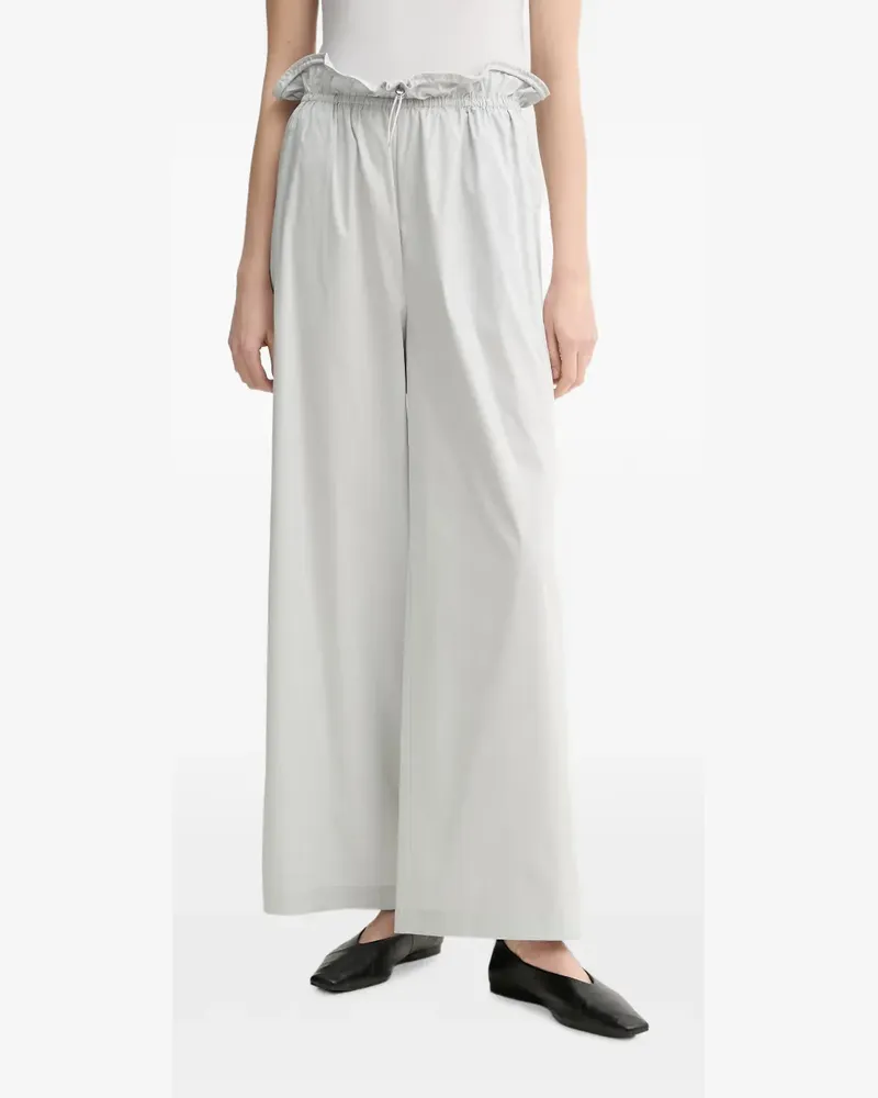 Isabelle Blanche drawstring ruffled-waist trousers - Grau Grau