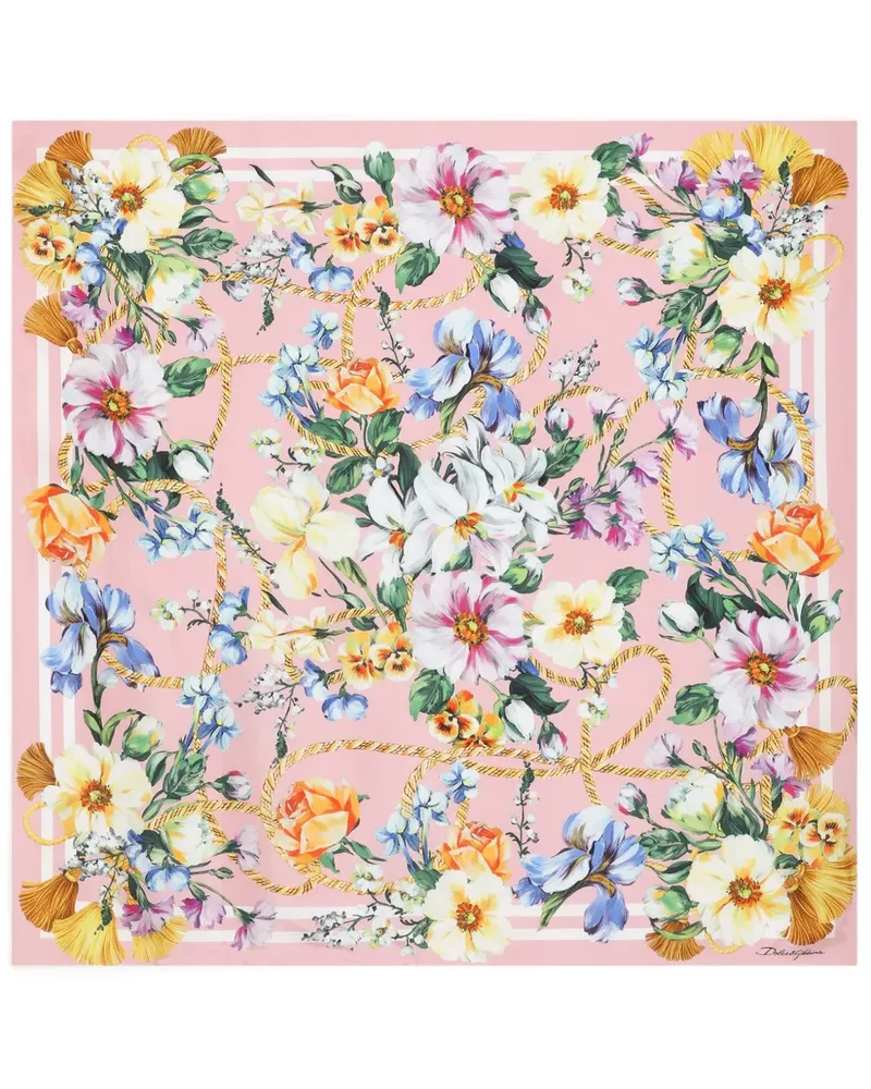 Dolce & Gabbana Schal mit Blumen-Print - Rosa Rosa